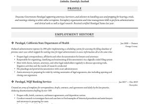 Paralegal Resume Sample Will B Paralegal 19 Paralegal Resume Examples & Guide Pdf 2020 Free