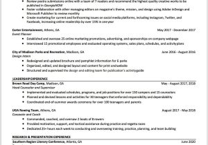Parks and Recreation Director Resume Sample Uga Career Center