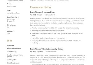 Party Planning event Layout Resume Samples Guide: event Planner Resume 12 Templates Pdf 2022