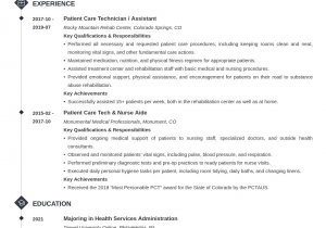 Patient Care Technician Pct Resume Sample Patient Care Technician Pct Resume Sample & Skills