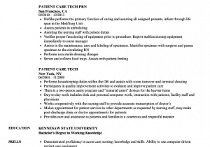 Patient Care Technician Pct Resume Sample Patient Care Technician Resume Examples Free Resume