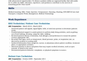 Patient Care Technician Resume Objective Sample Patient Care Technician Resume Samples