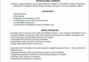 Pediatric Emergency Room Nurse Resume Sample Home Health Nurse Job Description Resume Luxury 1