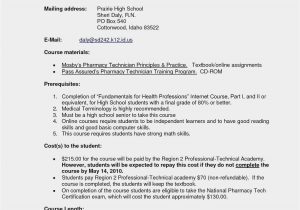 Pharmacy Technician Resume Sample for Student Free 58 Pharmacy Technician Resume Example