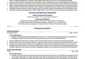 Police Officer Resume Samples No Experience Sample Resume for Police Ficer with No Experience