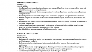 Power Plant Electrical Engineer Resume Sample Power Plant Engineer Resume Samples