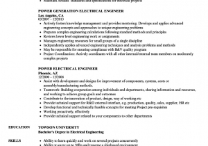 Power Plant Electrical Engineer Resume Sample Power Plant Resume Examples Best Resume Ideas