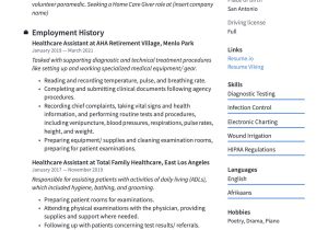 Private Home Health Aide Resume Sample Healthcare assistant Resume & Writing Guide  20 Pdf’s 2022