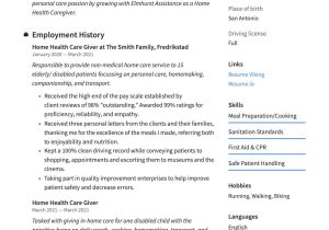 Private Home Health Aide Resume Sample Home Health Caregiver Resume & Guide  20 Templates ’21