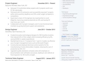 Pro E Design Engineer Resume Samples 4 Project Engineer Resume Examples for 2022 Resume Worded