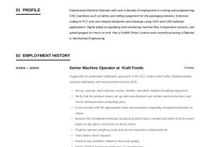 Process Plant Operator Resume Headline Sample Machine Operator Resume & Writing Guide  12 Templates 2020
