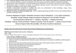 Production Planning and Control Engineer Resume Samples A Professional Resume Template for A Production Planner or