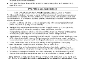 Professional Family Owned Resume Summary Sample Personal assistant Resume Monster.com