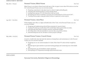 Professional Personal Fitness Trainer Sample Resumes Personal Trainer Resume & Guide   12 Resume Examples Pdf 2020