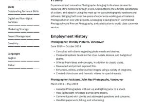 Professional Photographer Resume and Portfolio Samples Photographer Resume Examples & Writing Tips 2022 (free Guide)