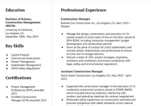 Professional Summary Resume Sample for Construction Construction Manager Resume Examples In 2022 – Resumebuilder.com