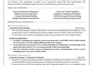 Professional Summary Resume Sample for Construction Construction Project Manager Resume Example Resume4dummies