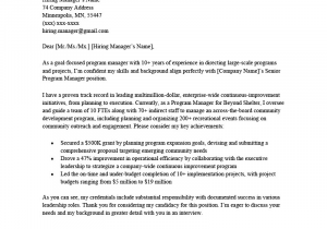 Program Manager Resume Cover Letter Samples Program Manager Cover Letter