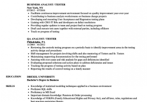 Qa Sample Resume with Banking Experience Sample Qa Tester Resume for Banking Domain Best Resume