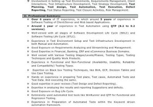 Qa Tester Resume with 5 Years Experience Sample Resume format for 5 Years Experience In Testing Resume