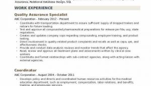 Quality assurance Specialist Qa Resume Sample Quality assurance Specialist Resume Samples