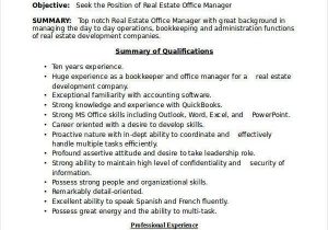 Real Estate Office Manager Resume Sample 22 Manager Resume Templates Pdf Doc