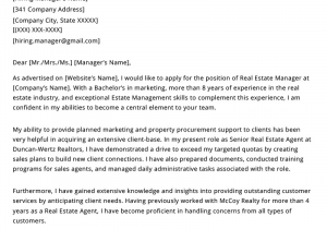 Real Estate Resume Cover Letter Samples Real Estate Agent Cover Letter Example