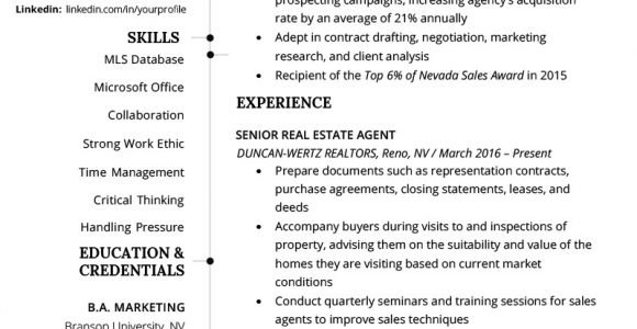 Real Estate Sales Agent Resume Sample Real Estate Agent Resume & Writing Guide