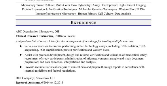 Rec attendant Sample Resume No Experience Entry-level Research Technician Resume Sample Monster.com