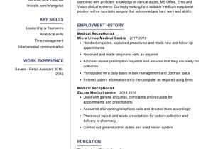 Receptionist Resume Sample with No Experience Medical Receptionist Resume Sample 2022 Writing Tips – Resumekraft