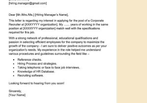 Recruiting Coordinator Resume Cover Letter Sample Resumesample Resume Corporate Recruiter Cover Letter Examples – Qwikresume
