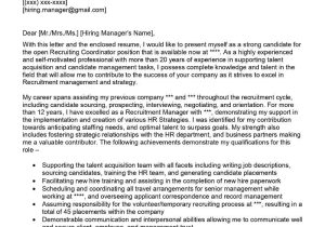 Recruiting Coordinator Resume Cover Letter Sample Resumesample Resume Recruiting Coordinator Cover Letter Examples – Qwikresume