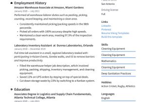 Regional Field Recruiter Transportation Industry Resume Sample Amazon associate Resume & Writing Guide  21 Templates 2022