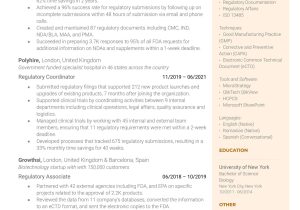 Regulatory Affairs Quality assurance Resume Samples 3 Regulatory Affairs Resume Examples for 2022 Resume Worded Regulatory Affairs Quality assurance Resume Samples 3 Regulatory Affairs Resume Examples for 2022 Resume Worded