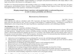 Research and Development Due Diligence Vice President Sample Resume Senior Operating and Finance Executive Resume