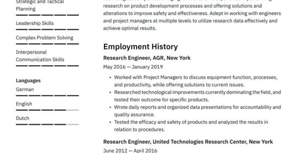 Research and Development Engineer Resume Sample Research Engineer Resume Example & Writing Guide Â· Resume.io