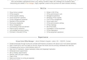 Residential Group Home Manager Sample Resume Group Home Manager Resume Example Hunger associates