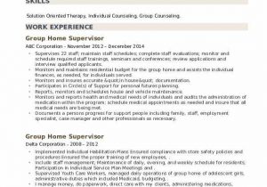Residential Group Home Manager Sample Resume Group Home Supervisor Resume Samples
