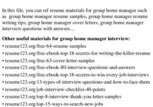 Residential Group Home Manager Sample Resume top 8 Group Home Manager Resume Samples