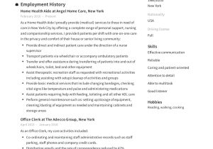 Residential Home Shift Supervisor Sample Resume Home Health Aide Resume Guide 12 Examples Pdf