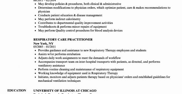 Respiratory therapist New Grad Resume Sample √ 20 New Grad Respiratory therapist Resume