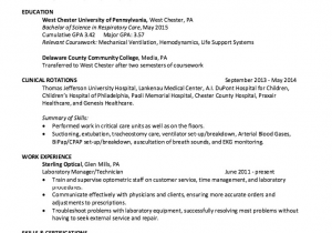 Respiratory therapist New Grad Resume Sample Respiratory therapist Sample Resume Mryn ism