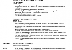Restaurant Manager Job Description Resume Sample Restaurant Manager Resume