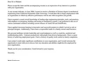 Resume Cover Letter Samples for Mechanical Engineers Mechanical Engineer Cover Letter Sample Free Resume Templates …