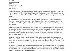 Resume Cover Letter Samples for Teaching Positions Sample Cover Letter and Resume for A Teacher
