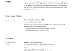 Resume for College Student Seeking Internship Sample Intern Resume & Writing Guide   20 Examples 2022