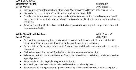Resume for Director Of social Work Sample Job Description Sample Resume: Hospital social Worker Career Advice & Pro …