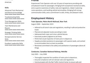 Resume for Dummies On the Job Training Conductor Sample Train Operator Resume Examples & Writing Tips 2022 (free Guide)