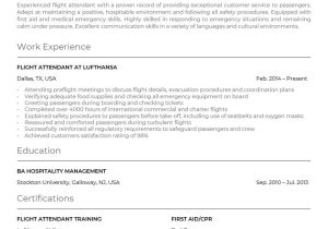 Resume for Flight attendant with No Experience Sample the Best Flight attendant RÃ©sumÃ© Examples and Templates