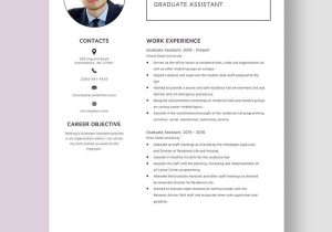 Resume for Graduate assistant Position Sample Graduate assistant Resume Template – Word, Apple Pages Template.net